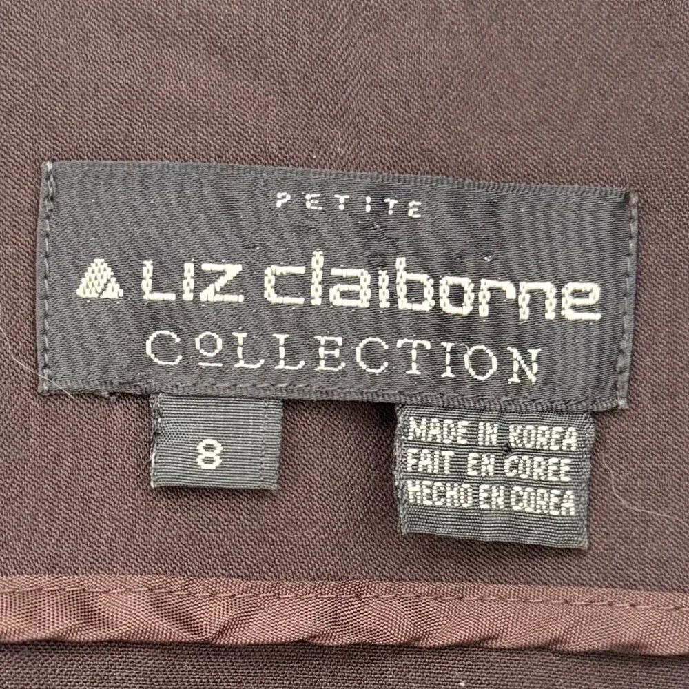 Liz Claiborne Collection Zip Jacket | Chocolate Brown | Petite 8 | Y2K Era - Picture 9 of 10